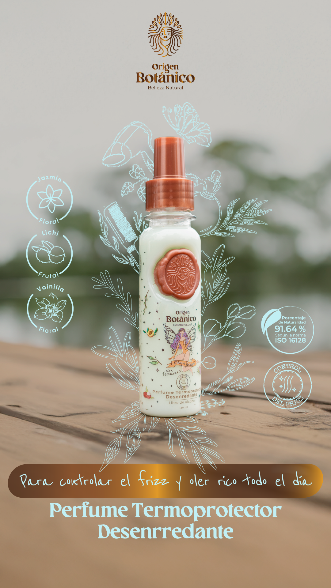Perfume, termoprotector, Desenredante 120ml